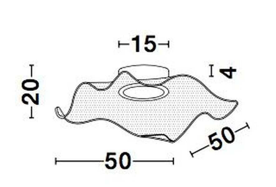 Schéma de dimensions indiquant cinquante centimètres de diamètre et vingt de hauteur