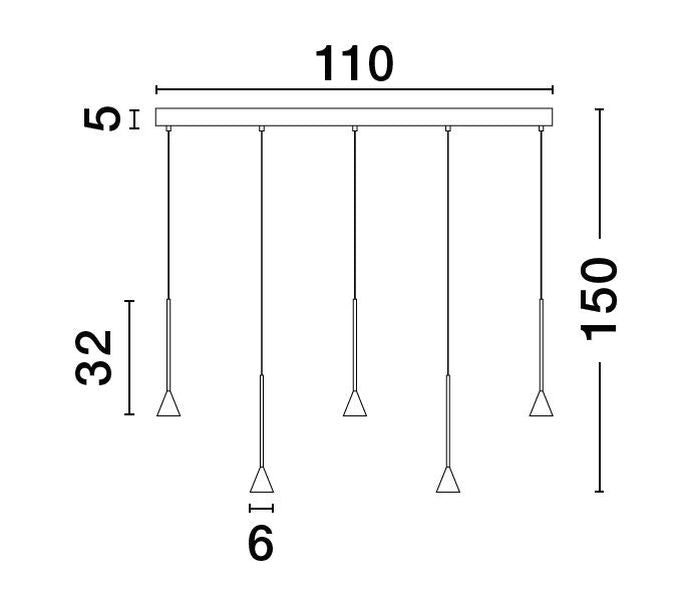 Suspension NET noire, H 150 cm (9060218)