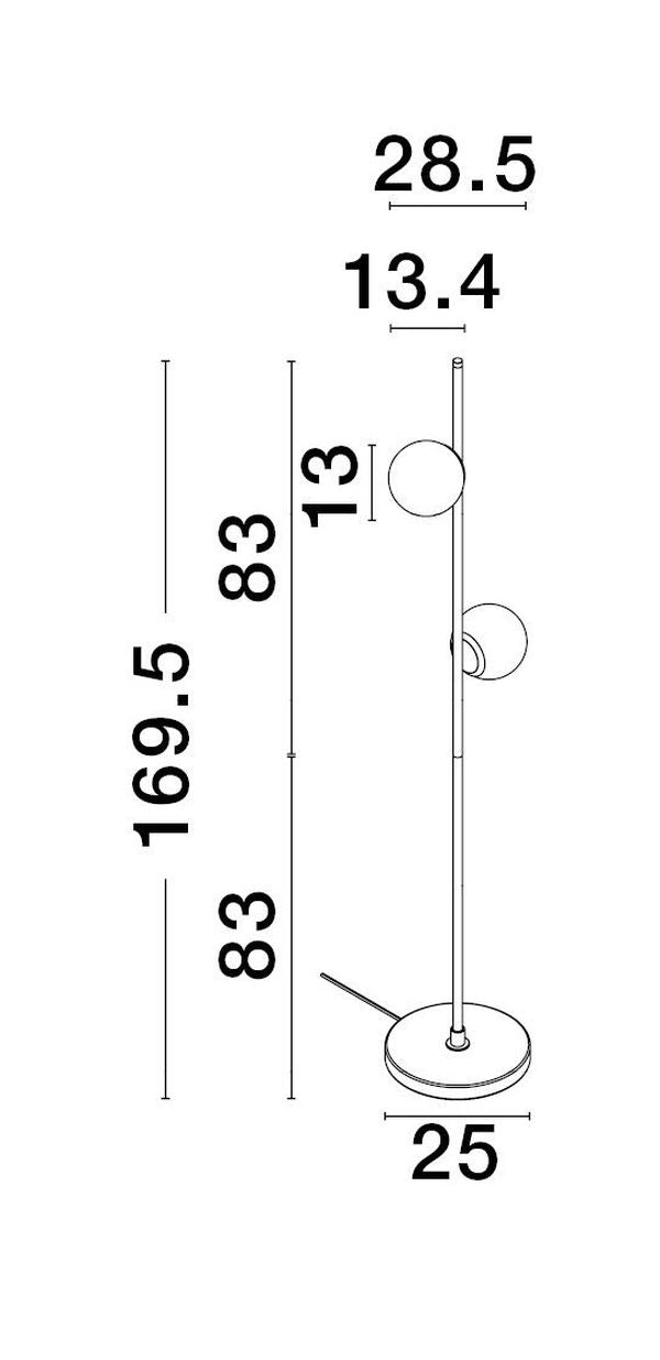Lampadaire Nuvole noir, verre