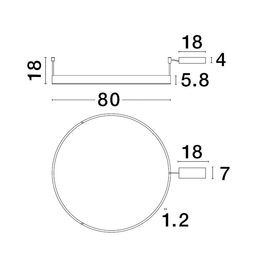 Suspension Motif blanche, L 80 cm