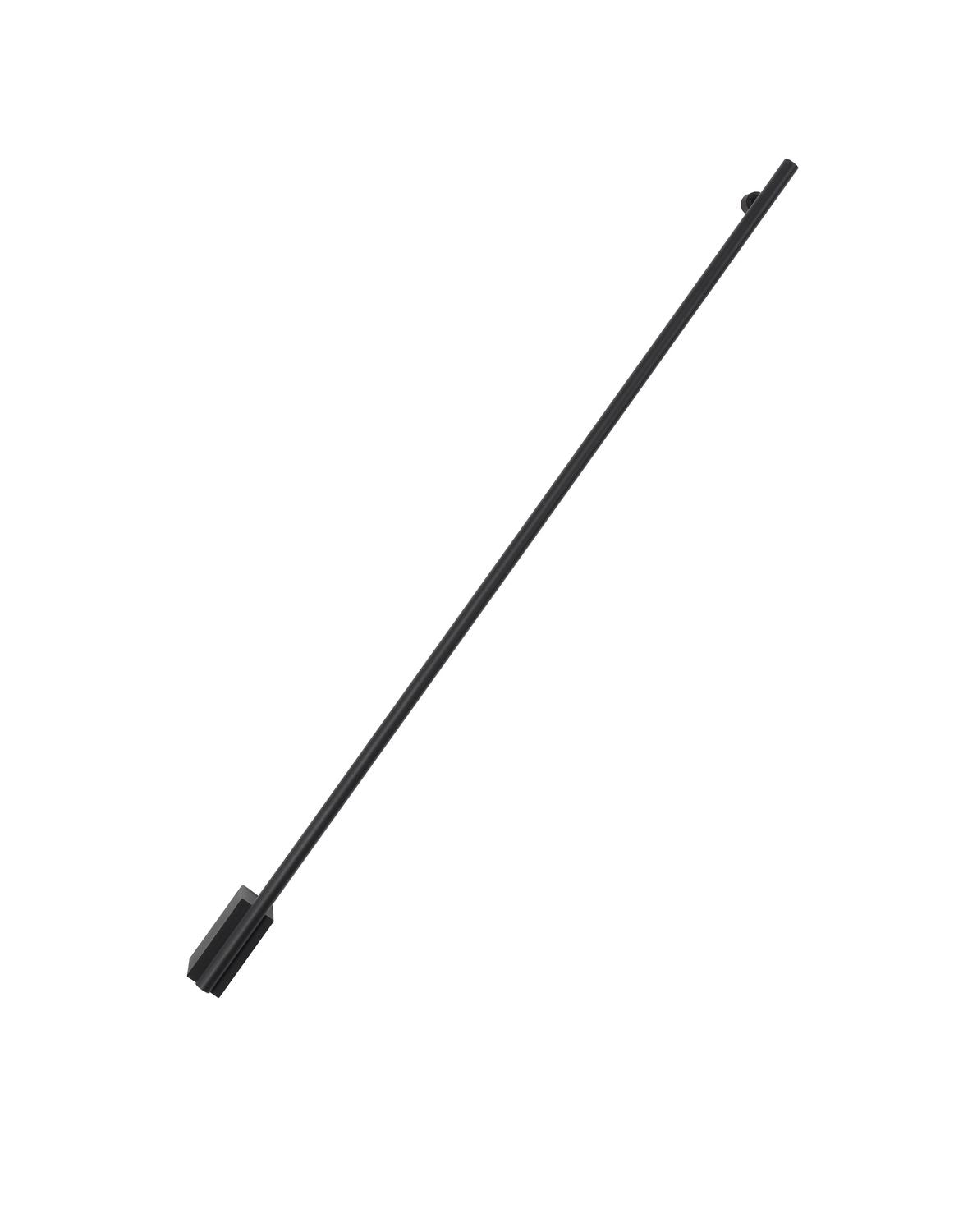 Produit seul sur fond blanc, long tube noir incliné avec sa fixation murale