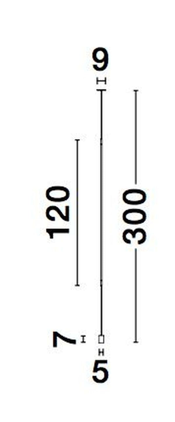 Suspension Elettra noire, H 300 cm (9088107)