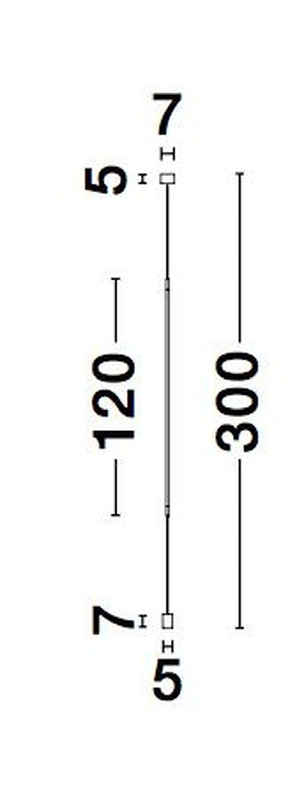 Suspension Elettra noire, H 300 cm (9088109)