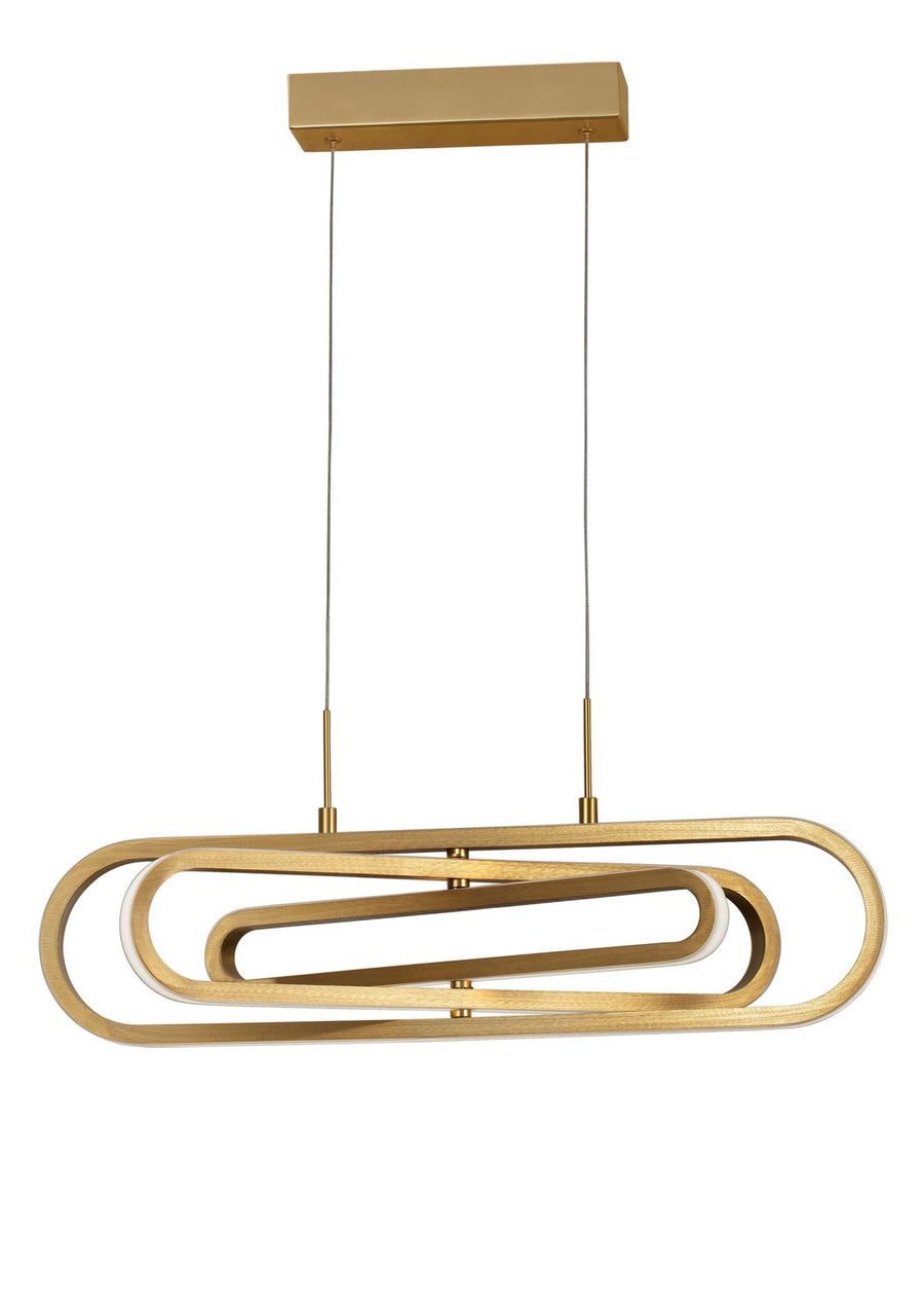 Vue de face du luminaire avec sa platine de fixation et ses deux câbles.