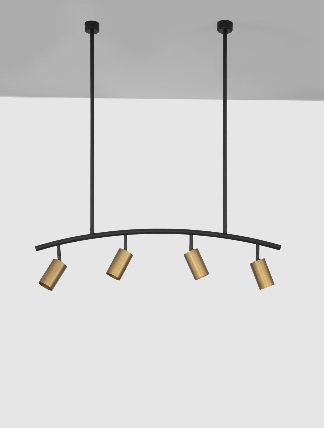 Suspension Pogno 4 lumières noire, L 96,5 cm