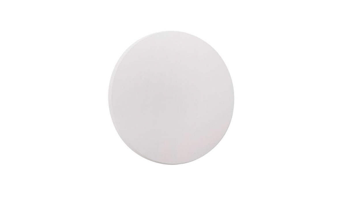 Produit seul de face, pastille ronde blanche sur fond blanc neutre