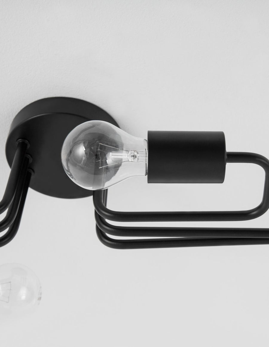 Plafonnier Granso 6 lumières noir