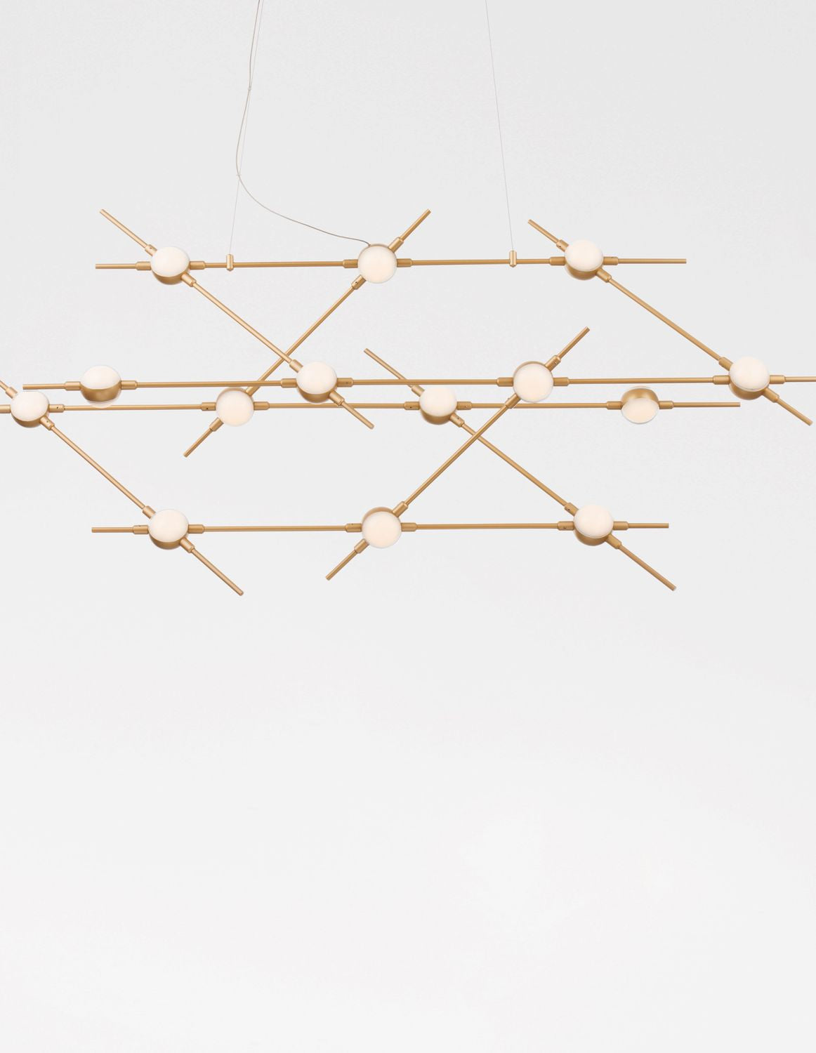 Suspension Atomo dorée, H 120 cm