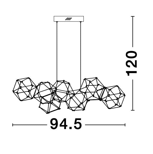 Suspension Nebula dorée, H 120 cm (9186807)