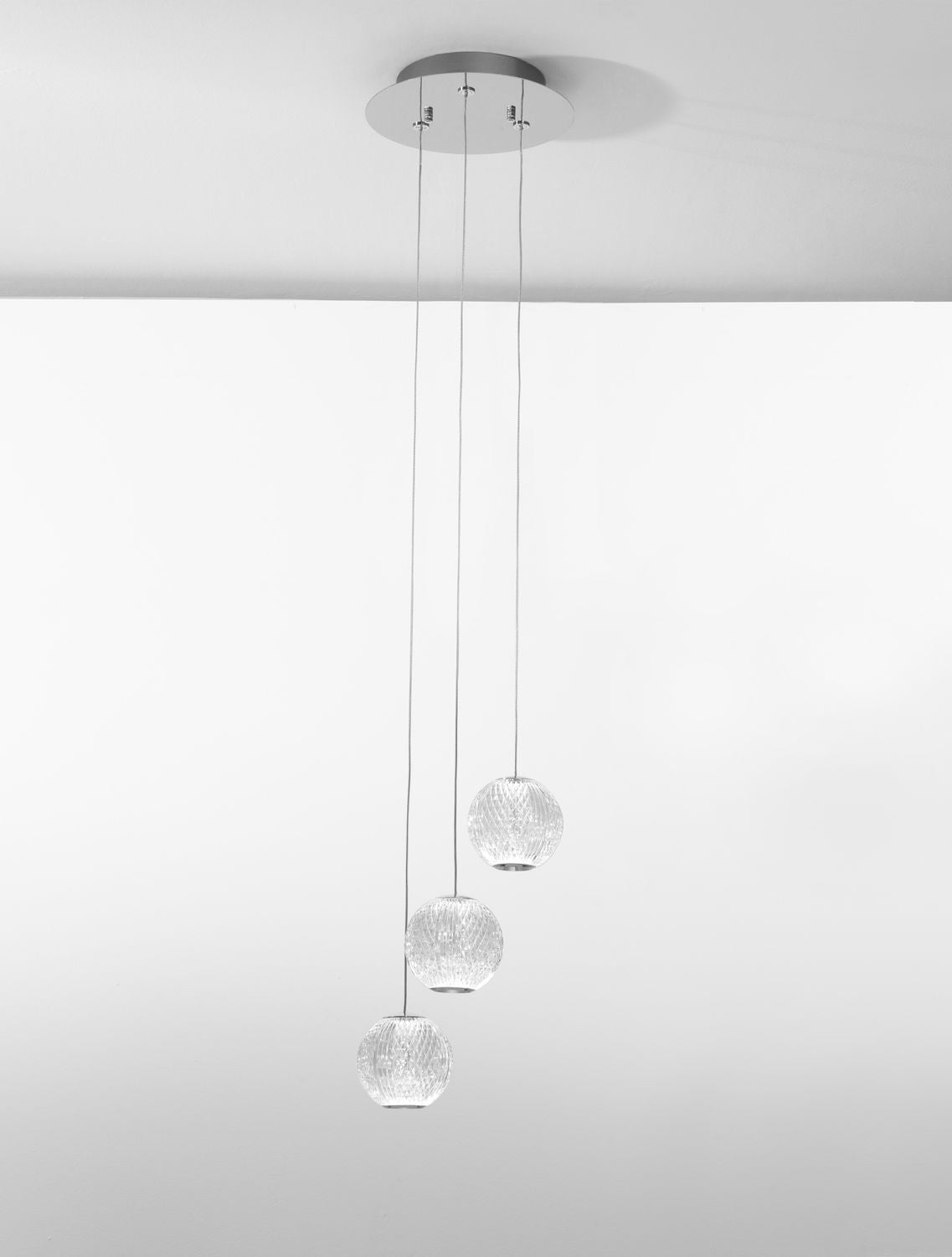 Suspension Brillante chromée, H 120 cm (9186909)