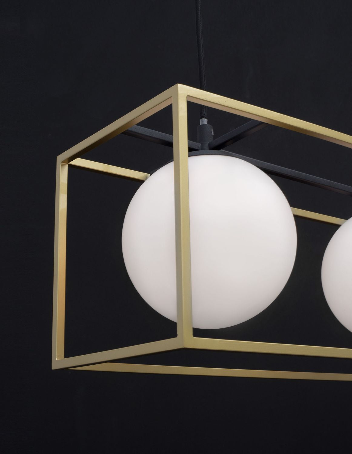 Suspension Juliet 3 lumières dorée, verre