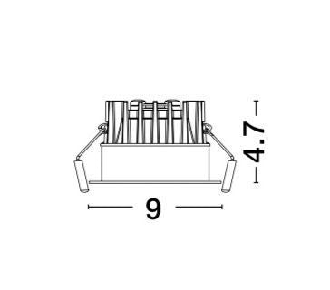 Projecteur extérieur Blade blanc, L 9 cm