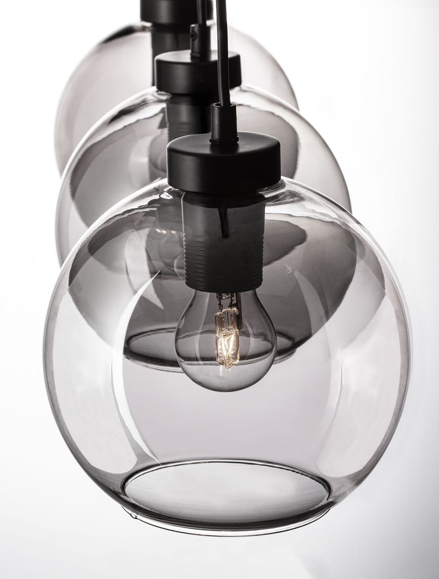 Suspension Palmer 3 lumières noire, verre (9241150)