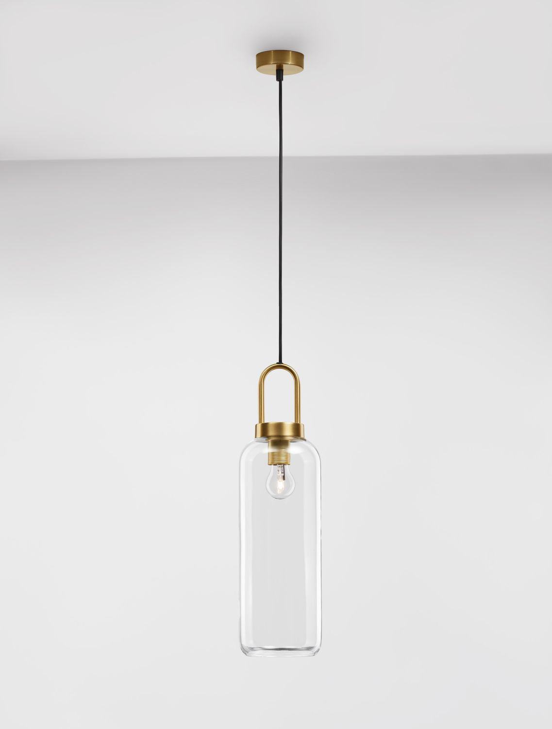 Suspension Irvine dorée, verre, H 255 cm