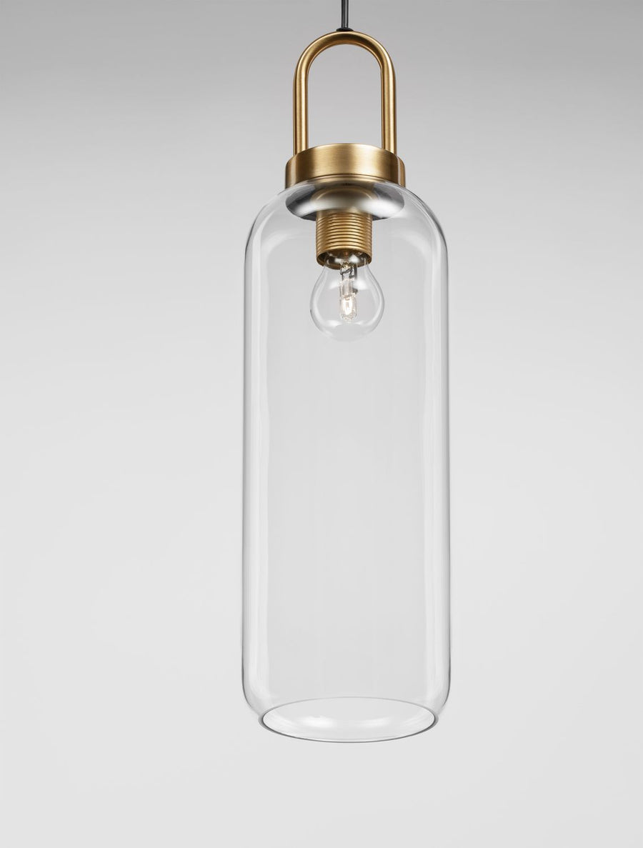 Suspension Irvine dorée, verre, H 255 cm