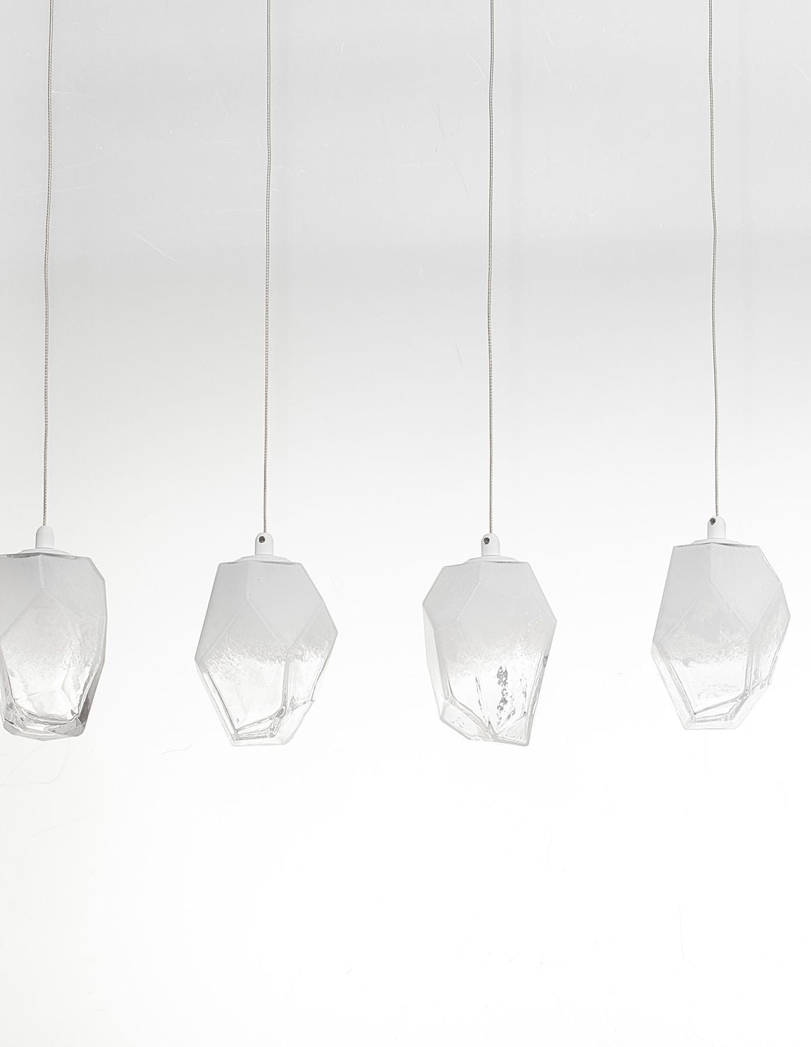 Suspension ICE 5 lumières blanche, verre (9260235)
