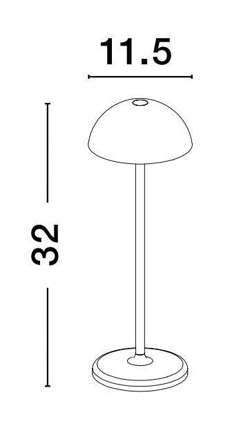 Schéma coté indiquant une largeur de 11,5 cm et une hauteur de 32 cm.