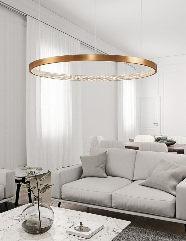 Suspension Preston dorée, H 120 cm (9285110)