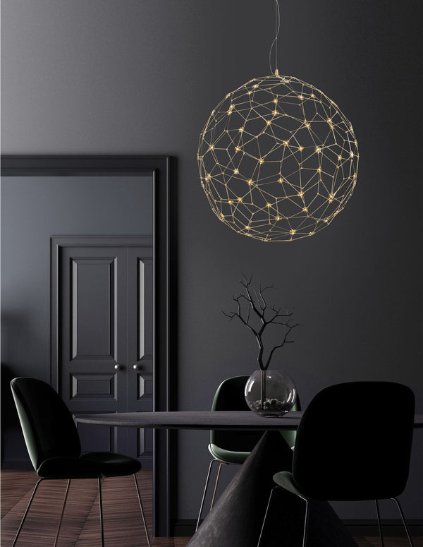 Suspension Sole dorée, H 330 cm