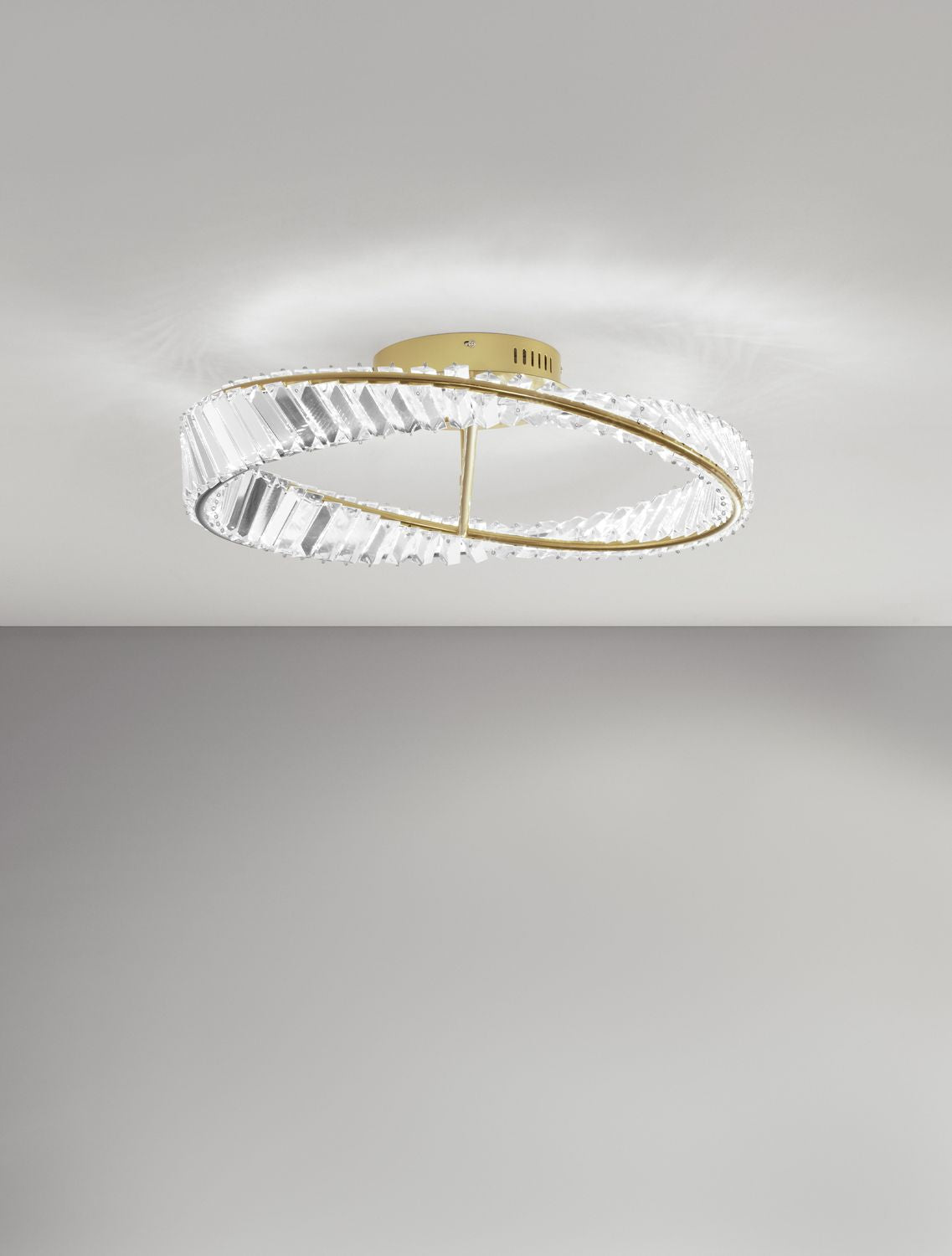 Plafonnier Aurelia doré, cristal, Ø 60 cm (9333060)
