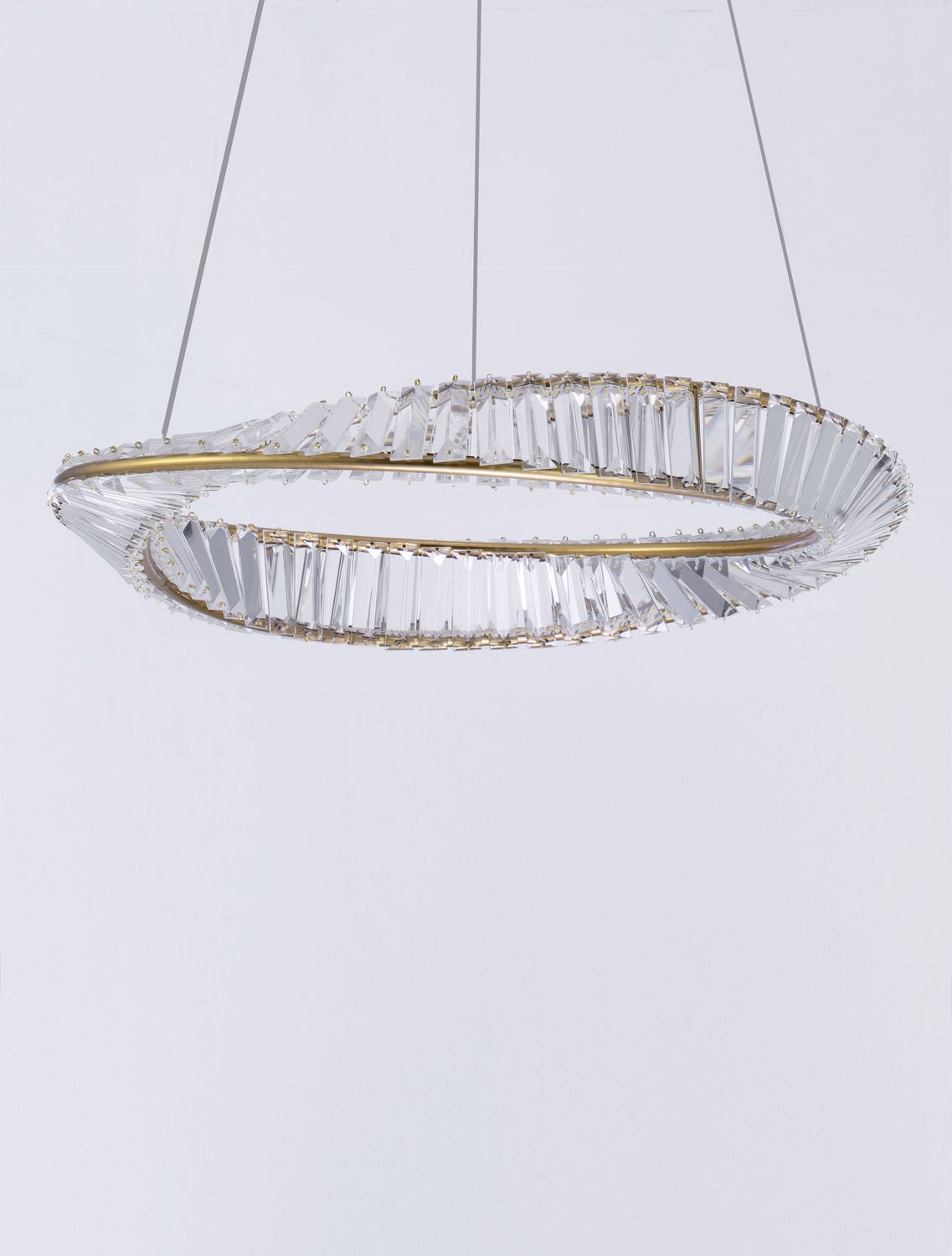 Suspension Aurelia dorée, cristal, H 120 cm (9333061)
