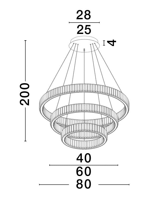 Suspension Aurelia dorée, cristal, H 150 cm (9333069)