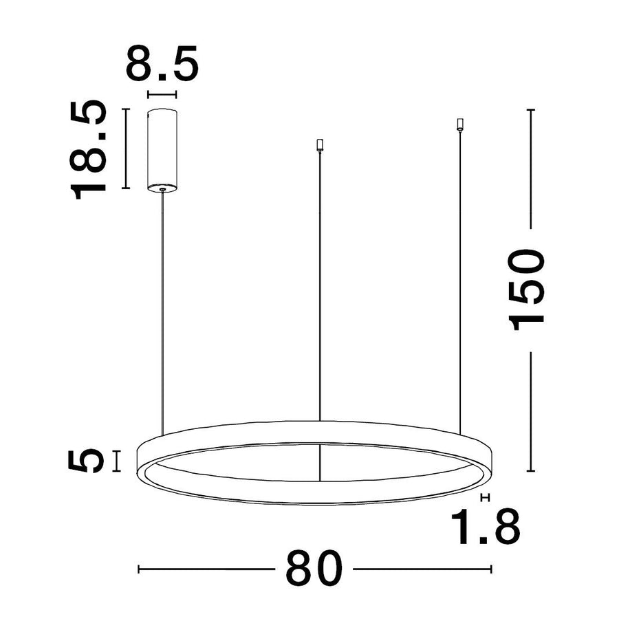 Suspension Elowen argentée, H 150 cm (9345666)