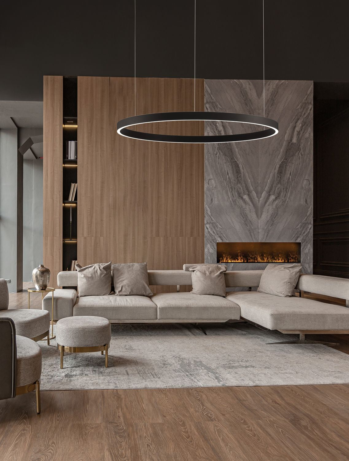 Suspension Elowen noire, H 200 cm