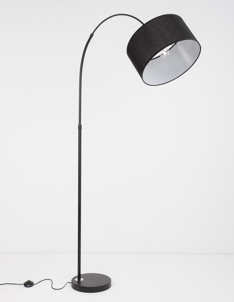Lampadaire Sama noir, tissu