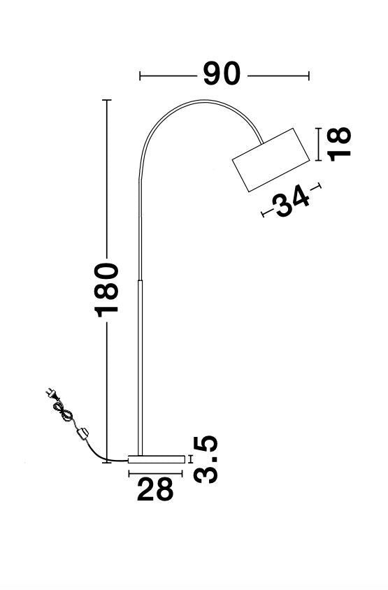 Lampadaire Sama blanc, tissu