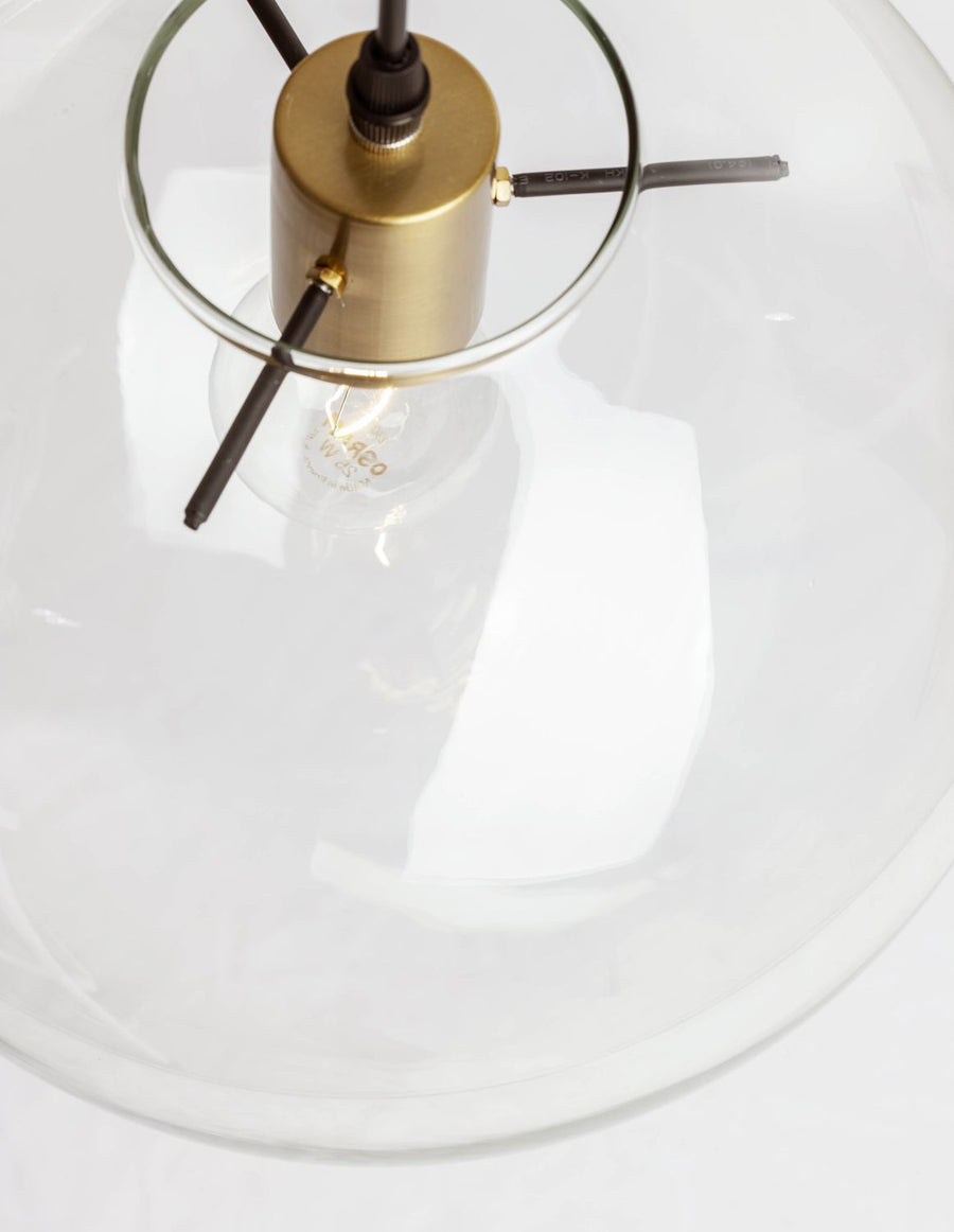 Suspension Mirale noire, verre, H 181 cm