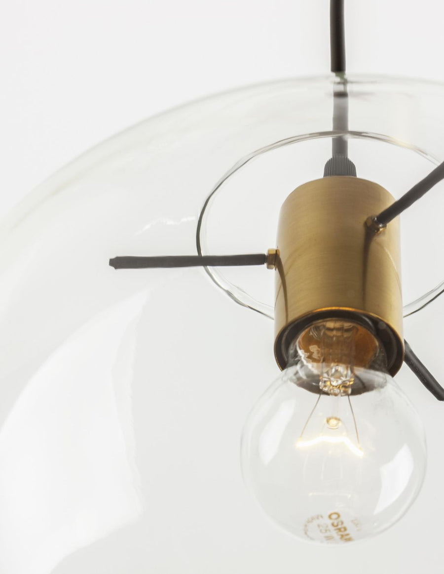 Suspension Mirale noire, verre, H 181 cm