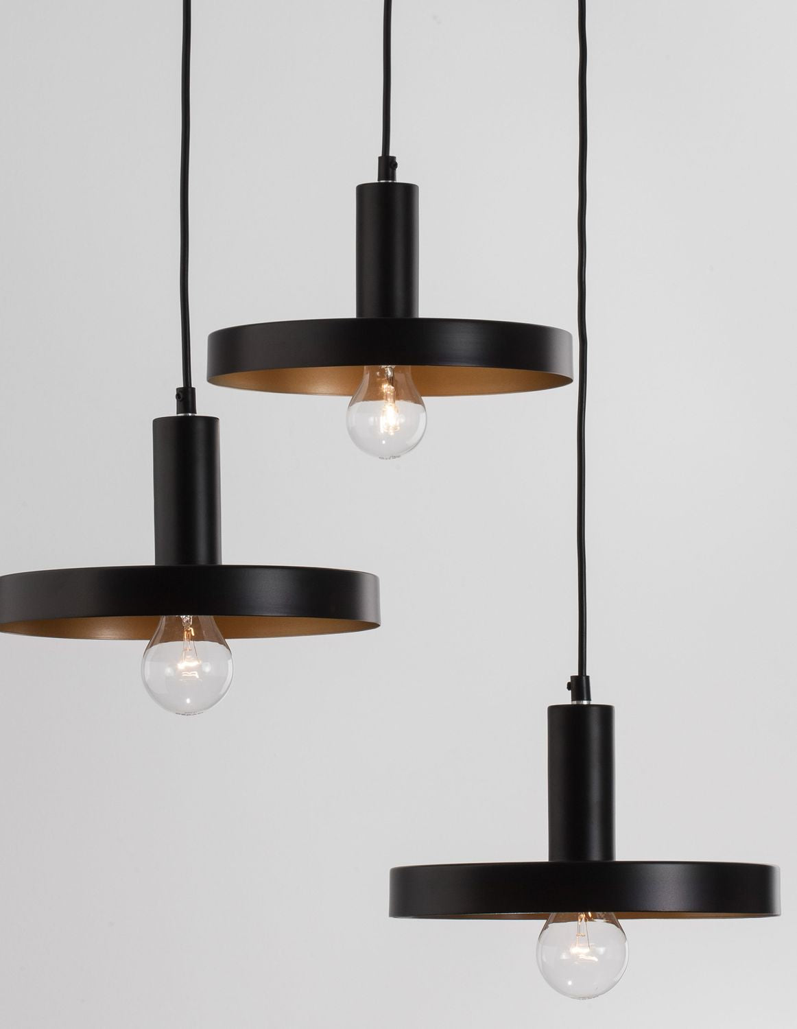 Suspension Garni 3 lumières noire