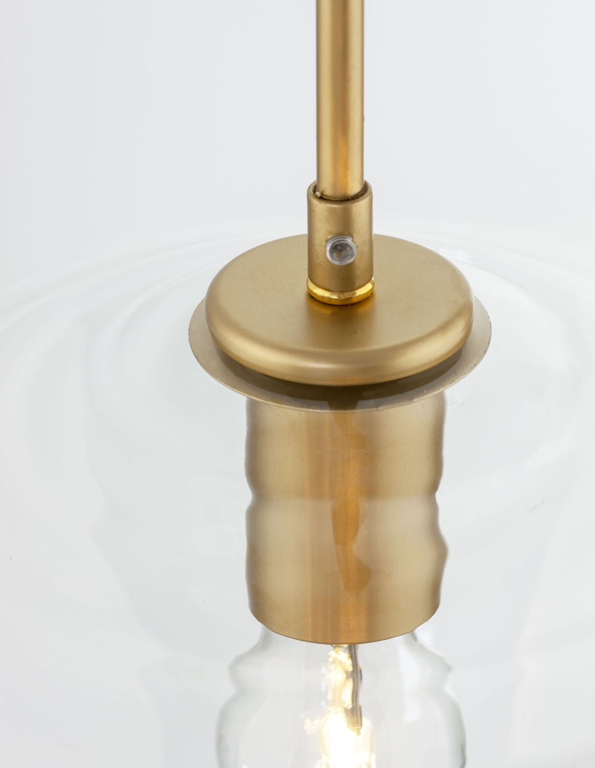 Suspension Prisma dorée, verre, H 124 cm