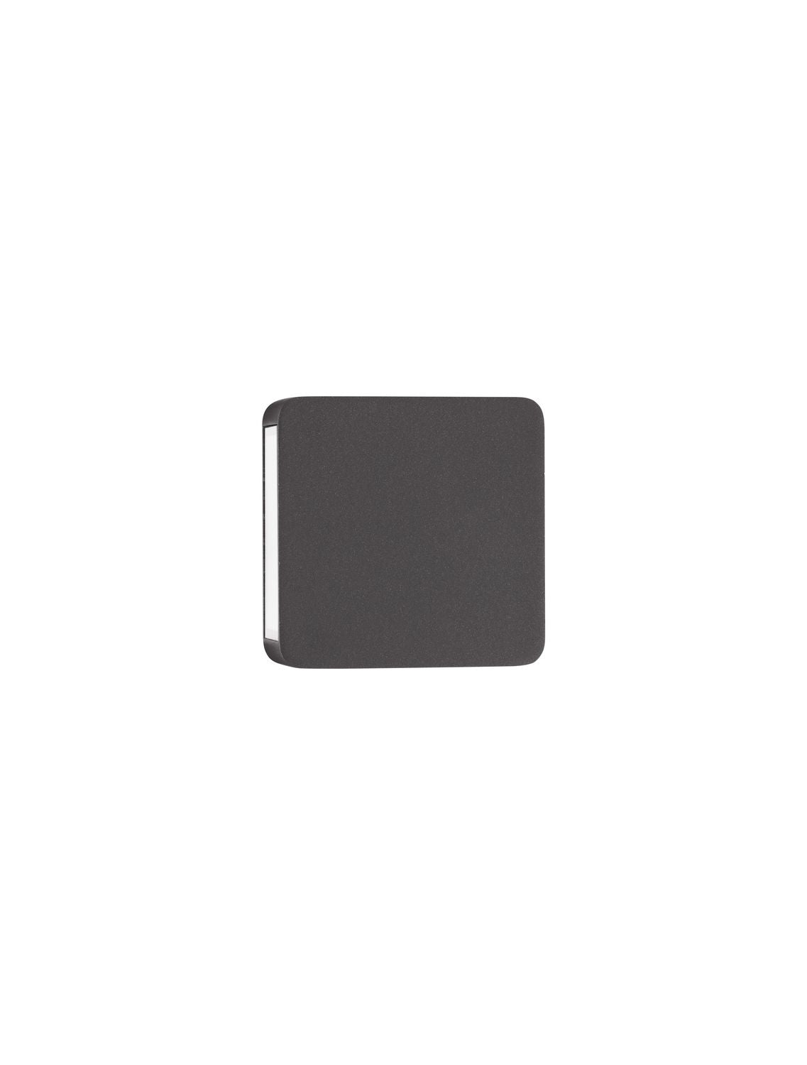 Face avant du luminaire carré anthracite avec verre diffusant sur le côté