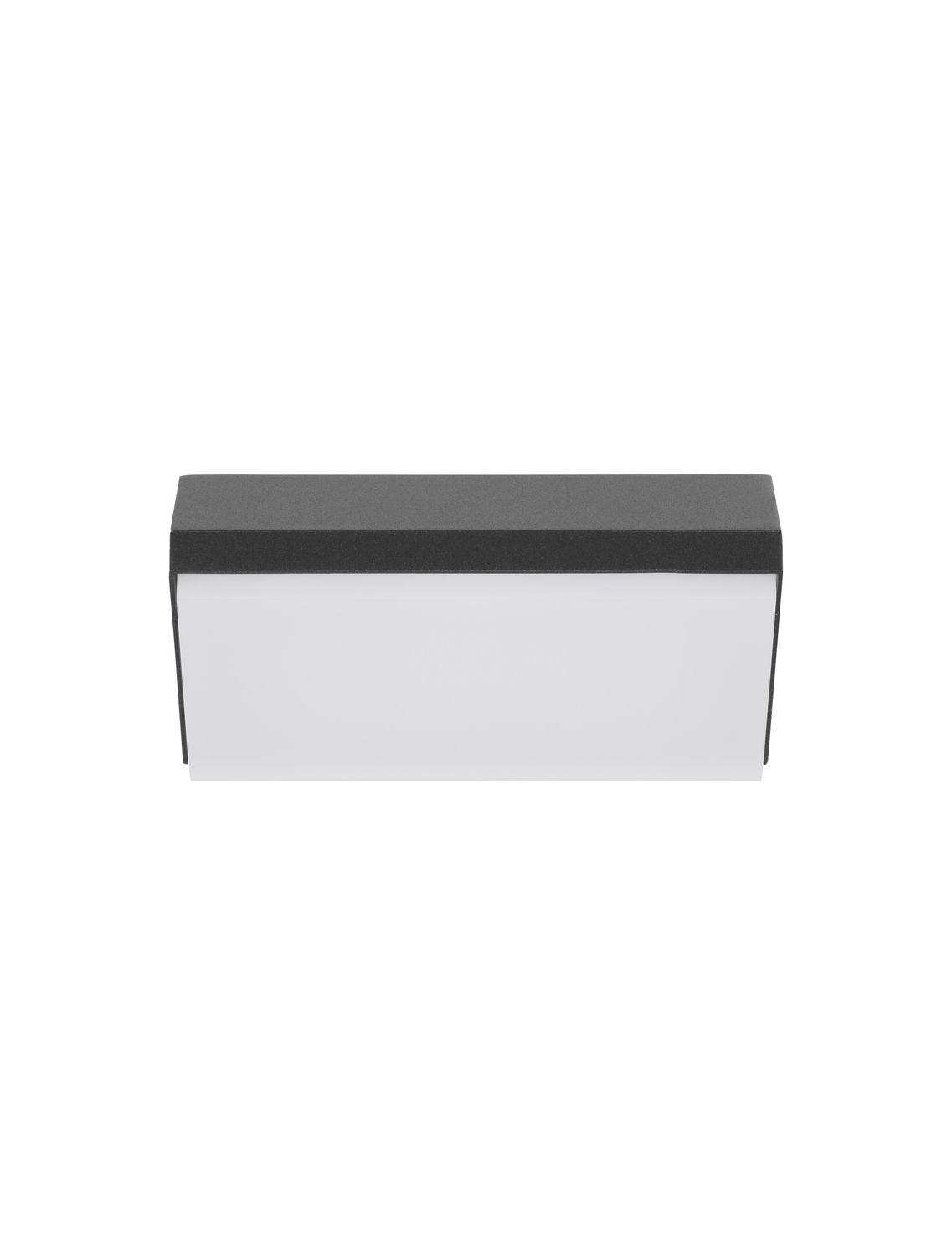 Produit de face sur fond blanc, capot anthracite et large diffuseur opale