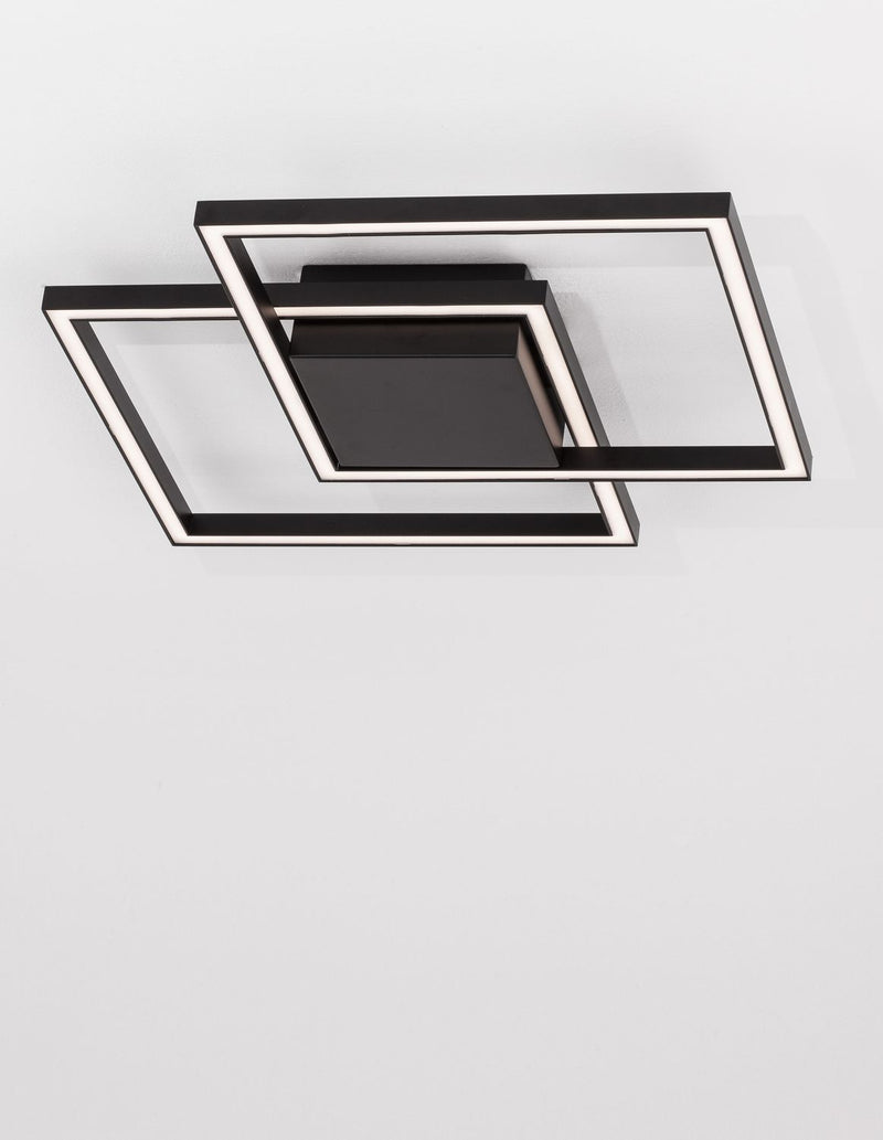 Plafonnier Bilbao noir, L 46 cm