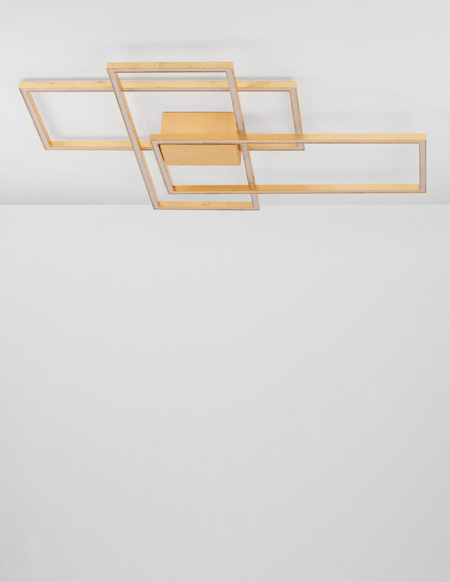 Plafonnier Bilbao doré, L 90 cm