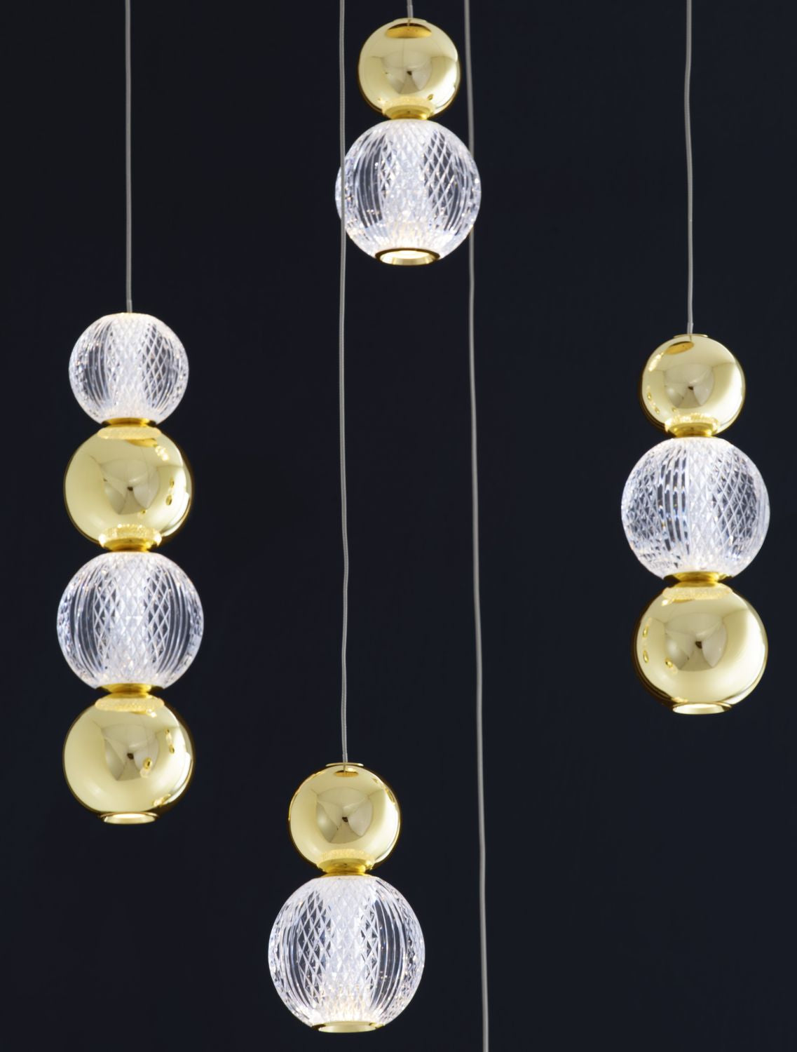 Suspension Brille dorée, H 200 cm (9511050)