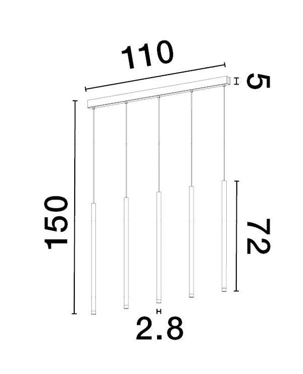 Suspension Dandia noire, H 150 cm (9540202)