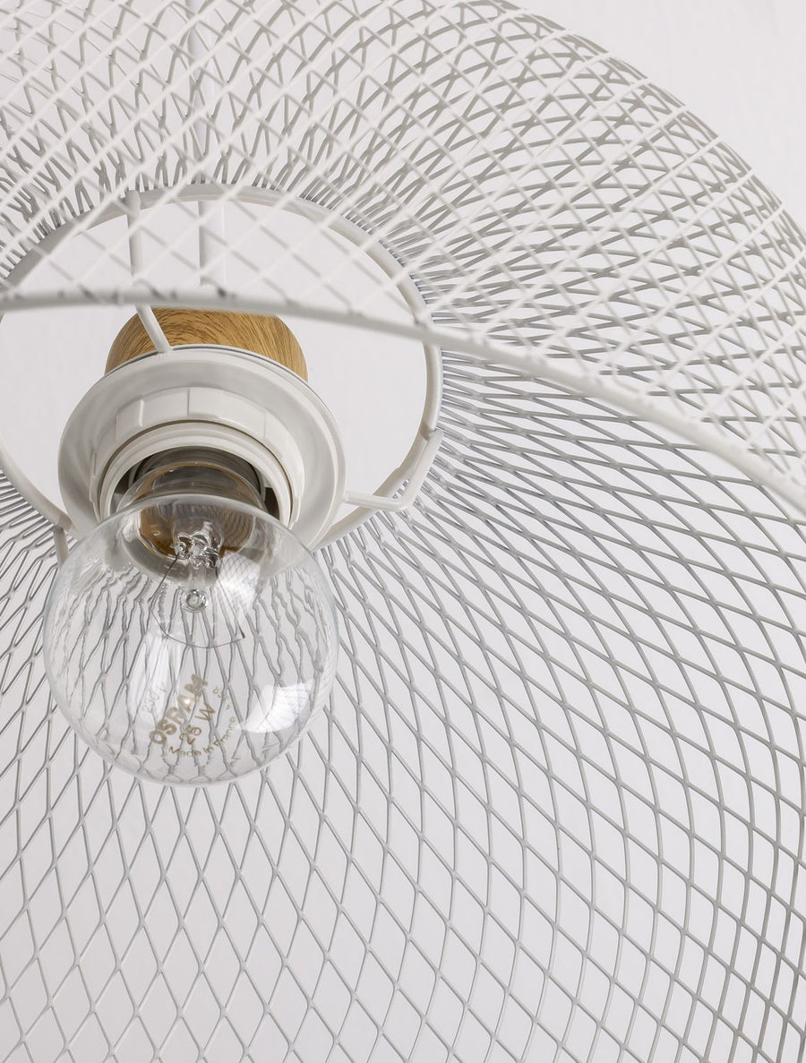Suspension Lyron blanche, bois