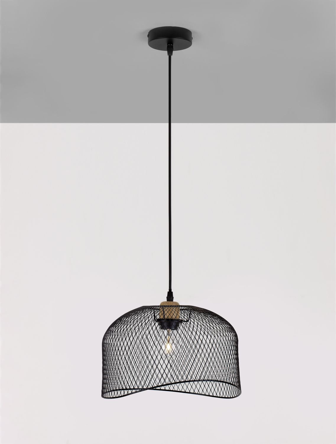 Suspension Lyron noire, bois