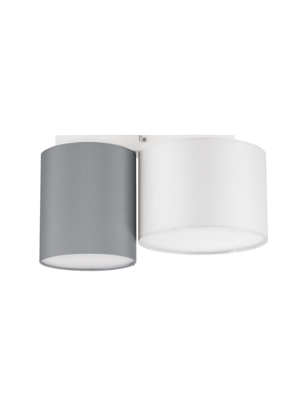 Plafonnier Bryson 2 lumières noir, tissu