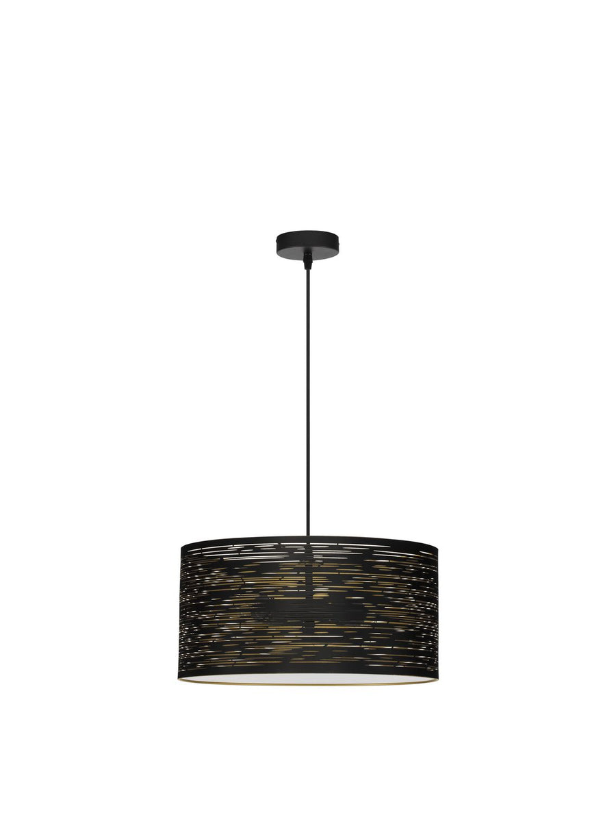 Suspension Zane 2 lumières noire
