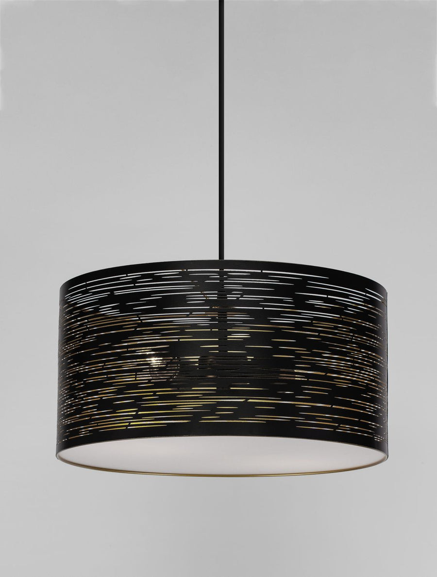 Suspension Zane 2 lumières noire