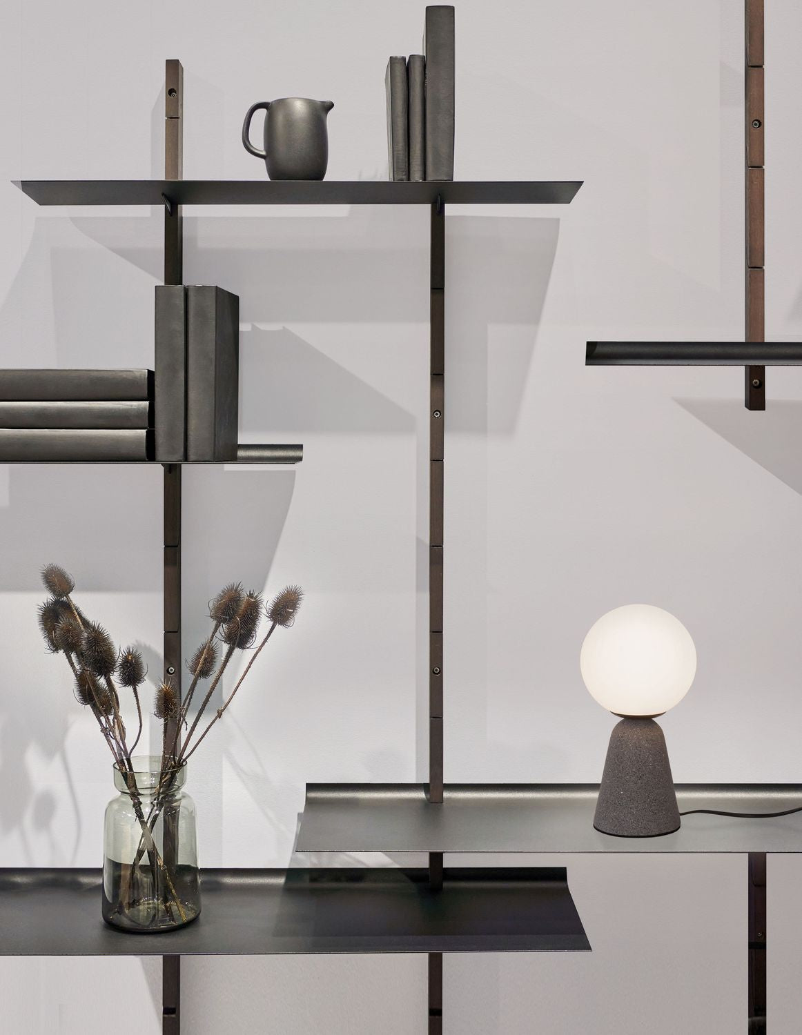 Lampe à poser Zero grise, verre
