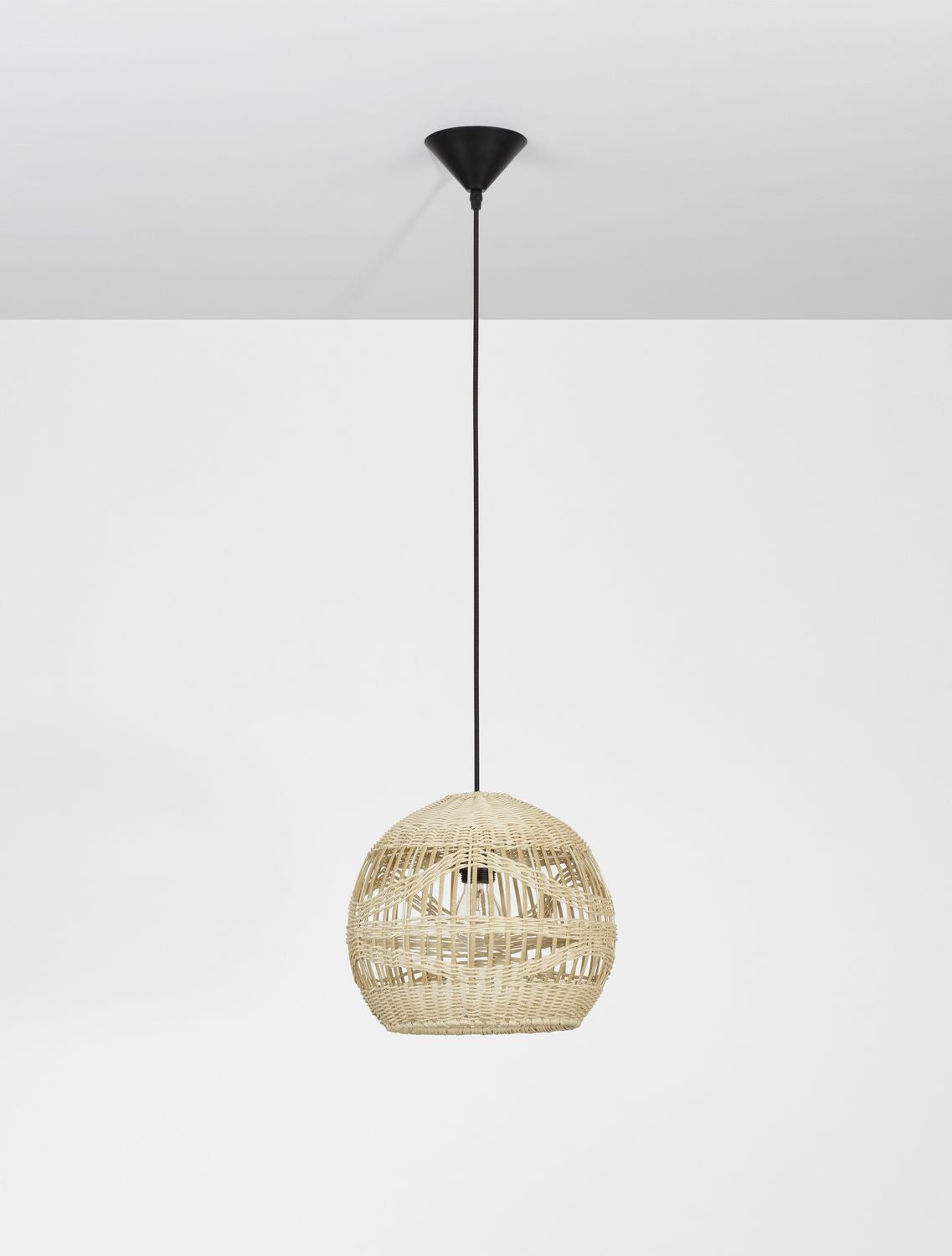 Suspension Marlo beige, rotin, H 195 cm