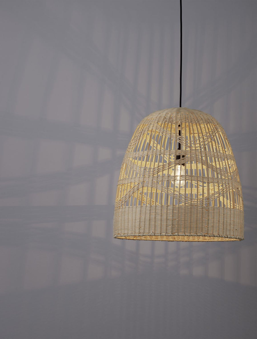 Suspension Marlo beige, rotin, H 200 cm