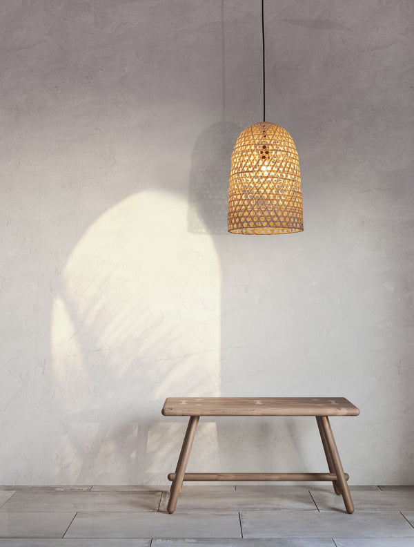 Suspension Aurora beige, rotin, H 190 cm