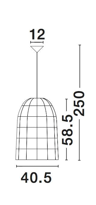 Suspension Aurora blanche, rotin